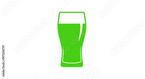 Green Beer Glass Icon Vector Illustration
