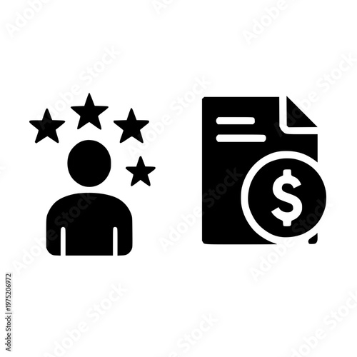 Minimalist business success concept with stars and dollar sign in safe deposit box