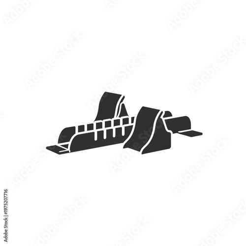 A simple black and white illustration of a bowling lane starting block, perfect for sports or game-related designs
