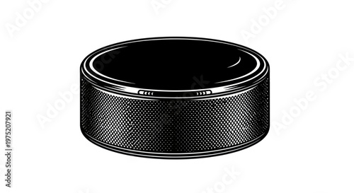 Photography Black hockey puck illustration, isolated on white background