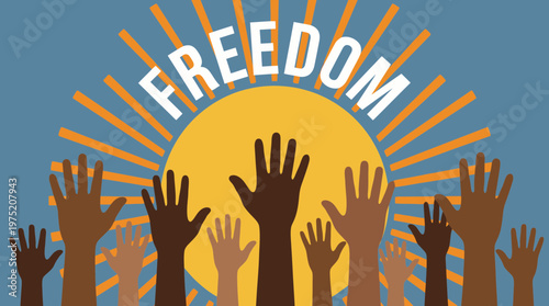 Hands Reaching for Freedom Sun