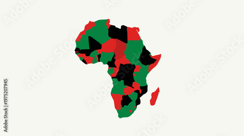 Abstract Pan-African Flag Map