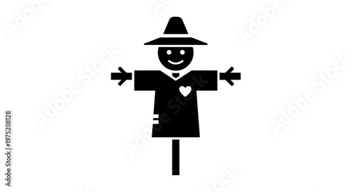 Scarecrow Icon Glyph Vector Illustration Isolated on White Background