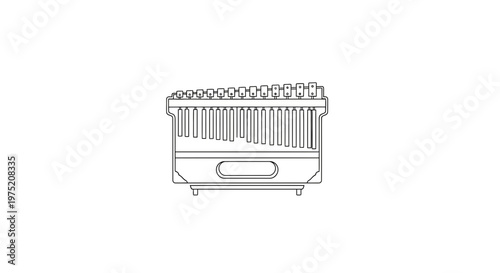 Xylophone Musical Instrument Outline Drawing Vector Illustration