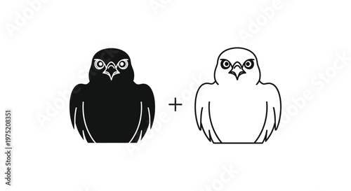 Owl Mating Symbols: Unique Owl Pair Love Design Vector