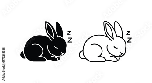 Sleeping Rabbits Zzz Symbols for Relaxation & Dreams Vector