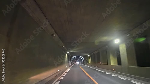 ドライブ映像　 国道19号　長野県木曽郡大桑村　日本　野尻洞門