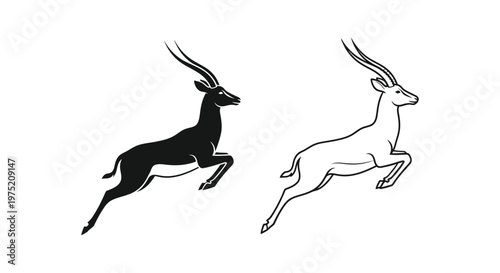 Antelope Symbols: Powerful Animal Designs for Branding Vector