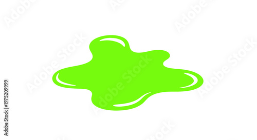 Bright Green Goo Blob Splatter, Abstract Liquid Shape