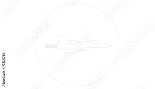 Minimalist Jet Fighter Icon with Exhaust Flames