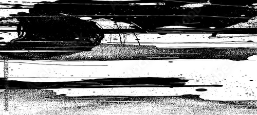 Abstract Grunge Texture Featuring Glitch Noise, Distressed Ink Splatters, Static Interference Patterns, and Monochrome Urban Decay Backgrounds.