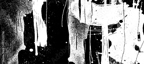 Abstract Grunge Texture Featuring Glitch Noise, Distressed Ink Splatters, Static Interference Patterns, and Monochrome Urban Decay Backgrounds.