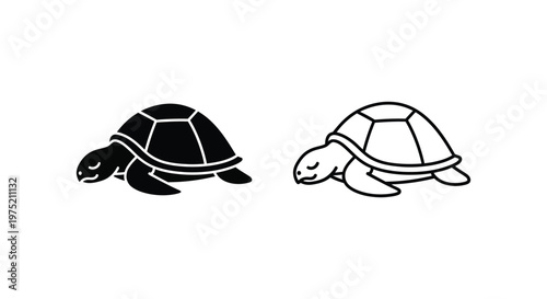 Tortoise Graphics: Minimalist Designs & Icons Vector