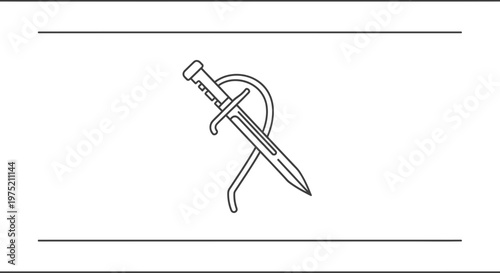 Medieval Sword and Nail Icon, Symbol of Faith, Sacrifice, and Victory