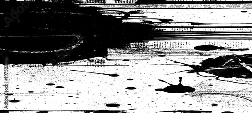Abstract Grunge Texture Featuring Glitch Noise, Distressed Ink Splatters, Static Interference Patterns, and Monochrome Urban Decay Backgrounds.