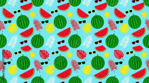 Seamless Summer Music Festival Pattern with Instruments and Vivid Decor
