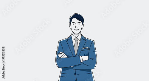 Confident businessman with crossed arms pose