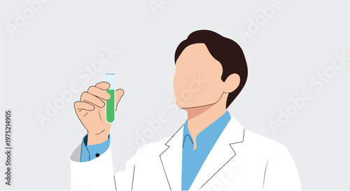 Male doctor holding test tube scientific research