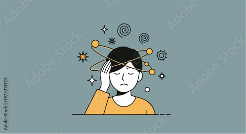 Man having headache stress mental pressure