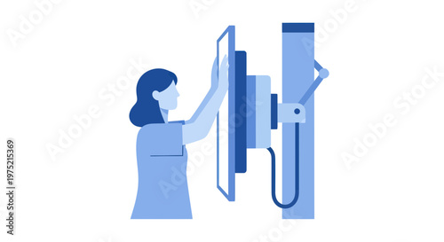 Radiologist Operating X-ray Machine for Medical Imaging