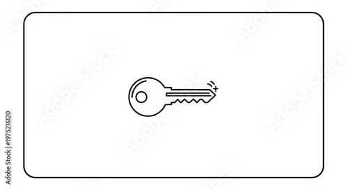 Shiny Key Icon with Sparkle Effect, Security and Access Concept