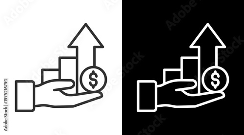 Revenue White Icon Set Vector 