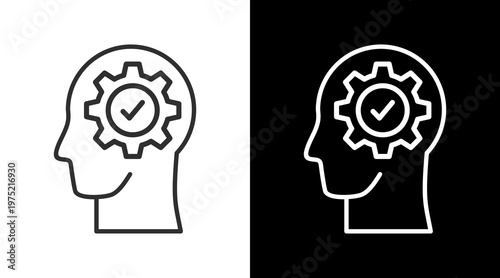 Competency White Icon Set Vector 