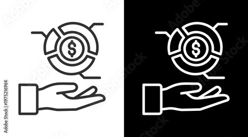 Market Segment White Icon Set Vector 