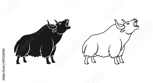 Yak vs Buffalo: Distinct Animal Comparison Guide Vector