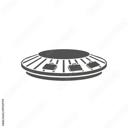 Conveyor belt system for transporting luggage in a futuristic transportation hub or airport terminal