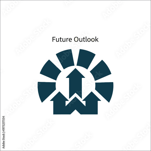 Future Outlook Business Growth Concept with Upward Arrows Icon Vector Illustration