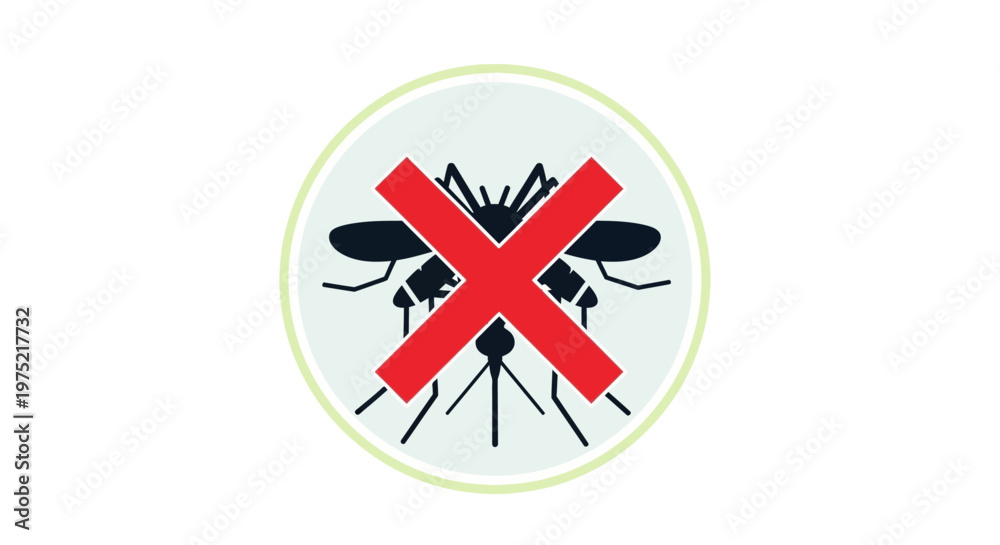 Obraz premium No mosquitoes sign with red cross