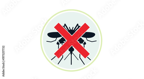 No mosquitoes sign with red cross
