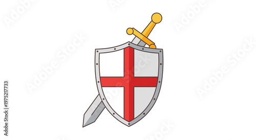 Crusader Knight Shield and Sword Icon