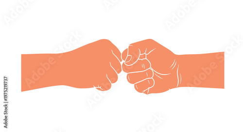 Two fists touching each other.