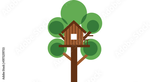 Treehouse in a tree branch.