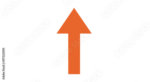 Upward Orange Directional Arrow Sign.