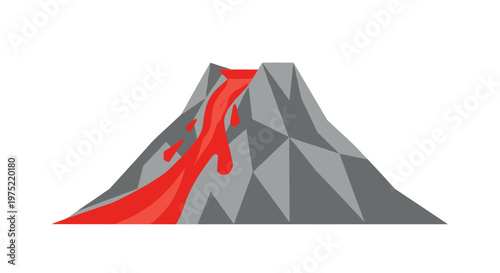 Volcano with flowing lava.