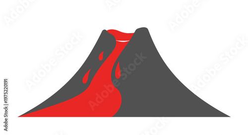 Volcano Mountain Eruption Landscape.