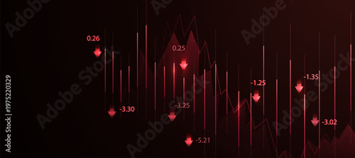 Economic Down Graphic With Financial Crisis, Market Crash, and Business Loss Illustration