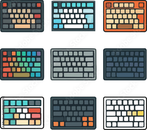 colorful pixel art keyboards