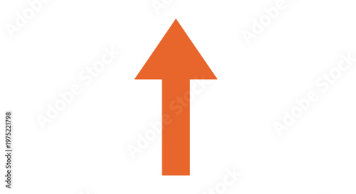 Upward Orange Directional Arrow Sign.