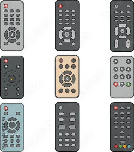 collection of various remote controls