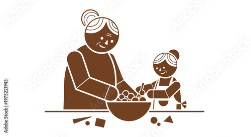 Woman and child baking cookies 1.
