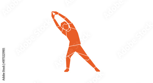 Woman doing yoga stretch.