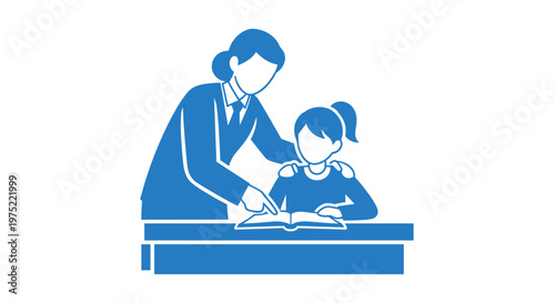 Woman helping a young girl.