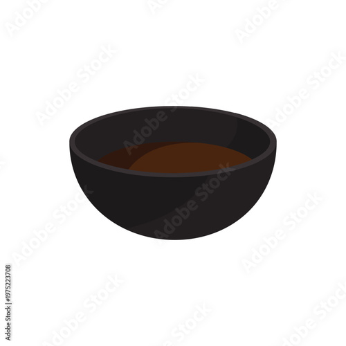 Black Bowl. Bowl on white background. bowl vector.