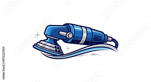 Blue Polisher Machine for Car Detailing and Surface Restoration with Sparkles