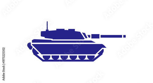 Blue Tank Silhouette Icon Vector Art