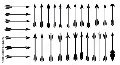 Collection of Black Arrow Icons for Design and Navigation